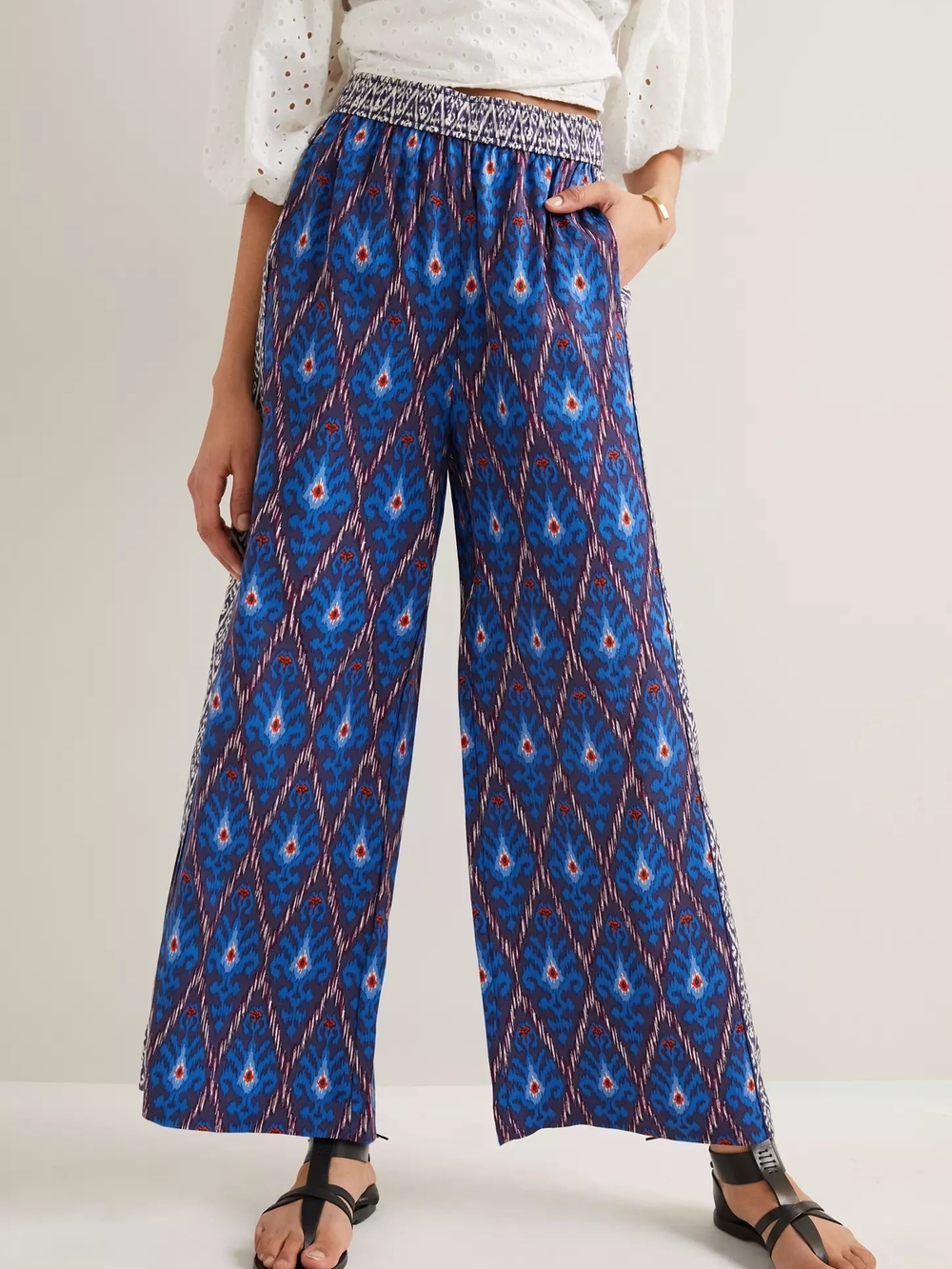 By Anthropologie Vale Wide-Leg Pants Size Small Petite - Picture 2 of 10